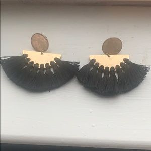 Black tassel earrings